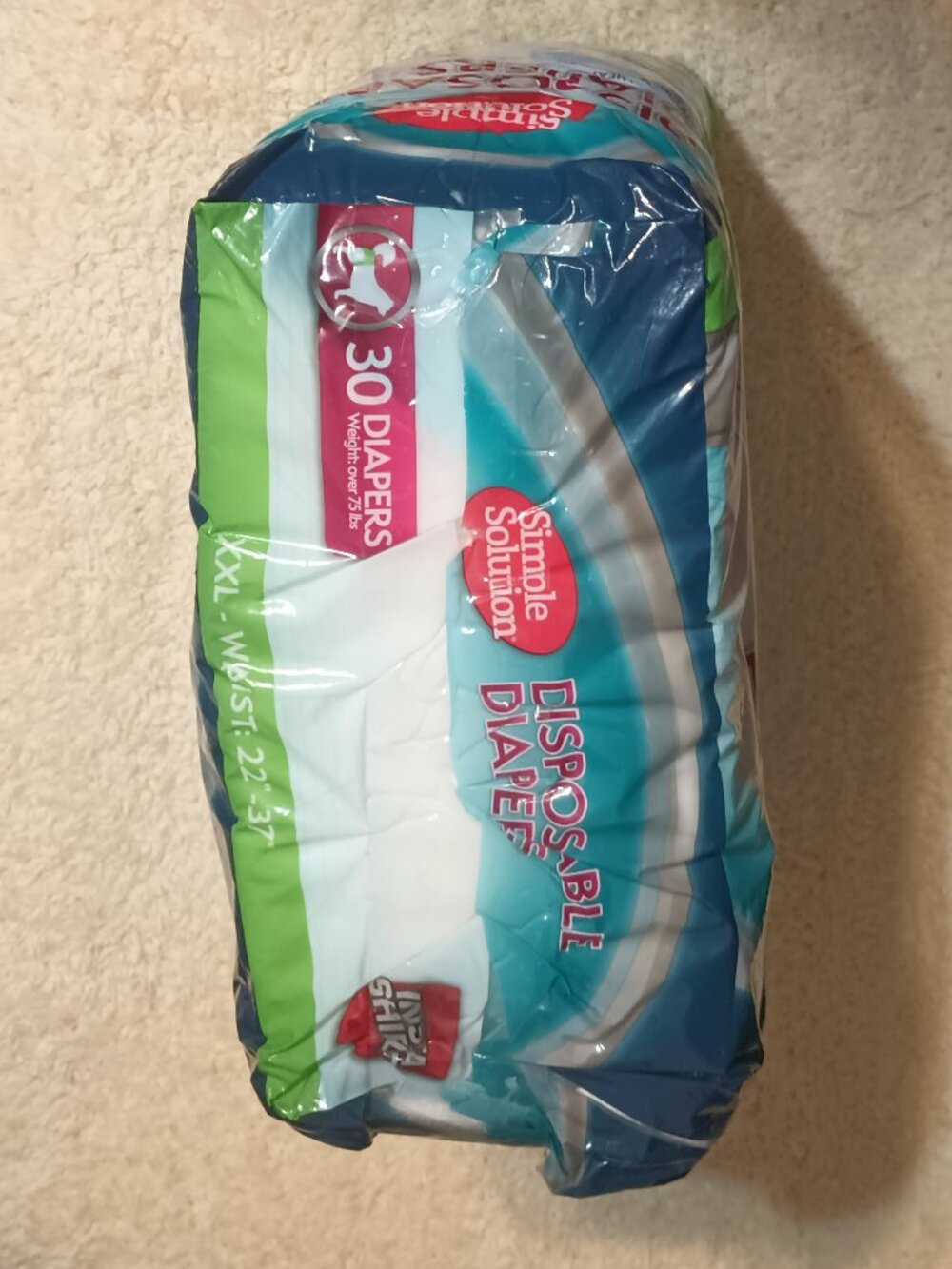 *NIP* Simple Solution Disposable Female Dog Diapers, XXL 22"- 37" waist, 30 Ct. - Picture 11 of 11